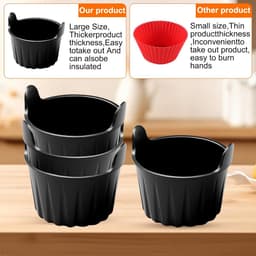 4pcs Silicone Moulds - Air Fryer Nonstick Oven Moulds - Keuken Accessoires - Herbruikbare Silicone Insert Pot Liner voor Baking Pudding en Eieren — thumbnail 5