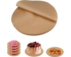 Bakpapier voor Airfryer - 100 vellen - 26 cm - rond - hittebestendig - met antiaanbaklaag - voor heteluchtfriteuse - ronde sneden - bakaccessoires