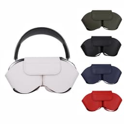 Accessoires voor hoesjes - Hoofdtelefoonhoesje - Leren hoesje - Krasbestendig, stofbestendig, draagbaar reishoesje - Stofbestendige reistas - Opbergtas voor hoofdtelefoon - Compatibel met Apple Airpods Max smart case - Wit — thumbnail 2