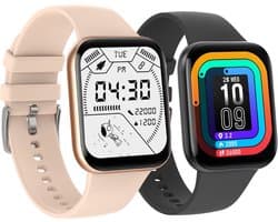 Cinturio SQ1 Combo Pack - Goud en Zwart - Smartwatch voor heren en dames - Sporthorloge