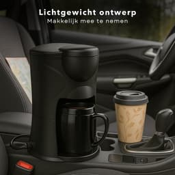 Cheqo® Koffiezetapparaat voor Auto 12V - Draagbare Koffiemachine met Autostekker – Reiskoffiezetapparaat voor Kamperen, Caravan & Vakantie – Compacte Elektrische Koffiezetter – Koffie Onderweg – Espressomachine 12V — thumbnail 3