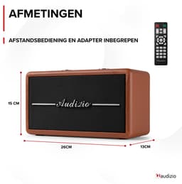 Retro speaker - Audizio Tune60 - Bluetooth speaker - Met afstandsbediening - 40W - Bruin — thumbnail 5