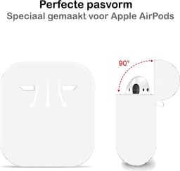 Hoesje - Geschikt voor Apple Airpods 2 - Siliconen Hoes met Clip - Silicone Case Cover - Wit — thumbnail 4