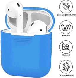Hoesje - Geschikt voor Apple Airpods 2 - Siliconen Hoes met Clip - Silicone Case Cover - Blauw — thumbnail 2