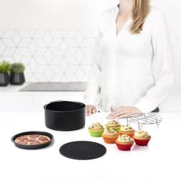 Princess 182011 Airfryer Accessoireset 10-delig - Accessoire voor heteluchtfriteuse - Grillrek - Pizzapan - Muffinset - Bakblik - Siliconen onderzetter - Diameter 18 cm — thumbnail 4