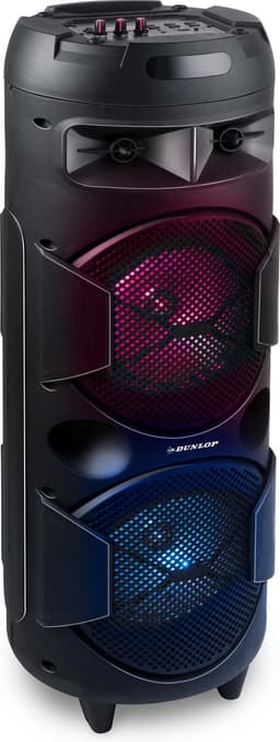 Dunlop Bluetooth Speaker MW-538 - 2 x 10W - met FM-Radio en AUX/MIC Ingang - Ingang voor TF Kaart en (Micro)USB - LED Verlichting - Zwart — thumbnail 3