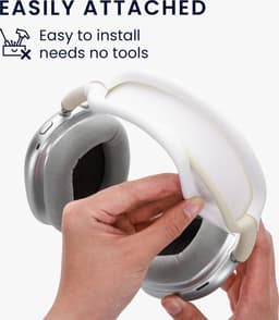 kwmobile band voor koptelefoon - geschikt voor AppleAirPods Max / AirPods Max 2 - Hoofdband cover van zacht siliconen materiaal - In wit — thumbnail 2