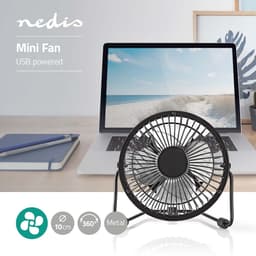 Nedis Tafelventilator - USB Gevoed - Diameter: 100 mm - 3 W - 1-Snelheid - Zwart — thumbnail 3