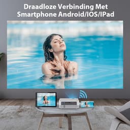 UpLiving® LCD Mini Beamer met Beugel | Met WiFi | Met Bluetooth | Native Full HD | 10.000:1 Contrastratio | 8.000 Lumen | Projector - Mini Beamer - Draagbare Pocket Beamer - Afstandsbediening - Draagtas — thumbnail 3