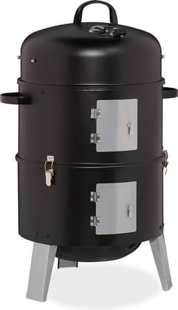 rookoven bbq - 3 in 1 - met thermometer en ventilatiegat - ∅ 40 cm - staal — thumbnail 3