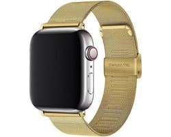 By Qubix - Geschikt voor Apple Watch bandje - Milanese Loop bandje - Goud - Geschikt voor Apple Watch 38 mm / 40 mm / 41 mm / 42 mm - Smartwatch bandje - iWatch milanees - smartwatchbandje