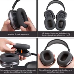 Mix Media koptelefoon oorkussens geschikt voor Apple Airpods Max zwart — thumbnail 5