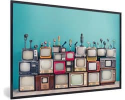 Fotolijst incl. Poster - Televisie - Microfoon - Vintage - 60x40 cm - Posterlijst