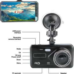 DrPhone DC7 Auto Dashcam Voor en Achter - Video Recorder FHD 1080p- 4 Inch Touchscreen - Loop Opname - G-sensor - 170 ° Groothoek – Nachtzicht (WDR)- Bewegingsdetectie — thumbnail 2