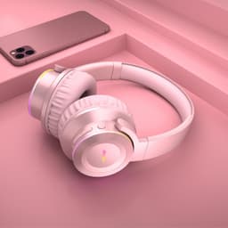 Koptelefoon voor kinderen en tieners | B9 |draadloos | bluetooth | touch |roze | led accenten — thumbnail 4