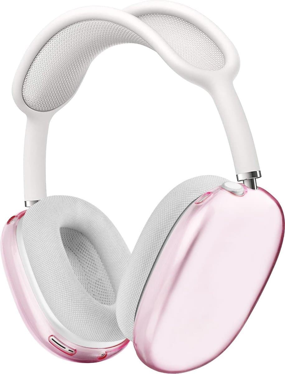 KELERINO. Siliconen Transparant Cover Case geschikt voor Airpods Max - Roze — afbeelding 1