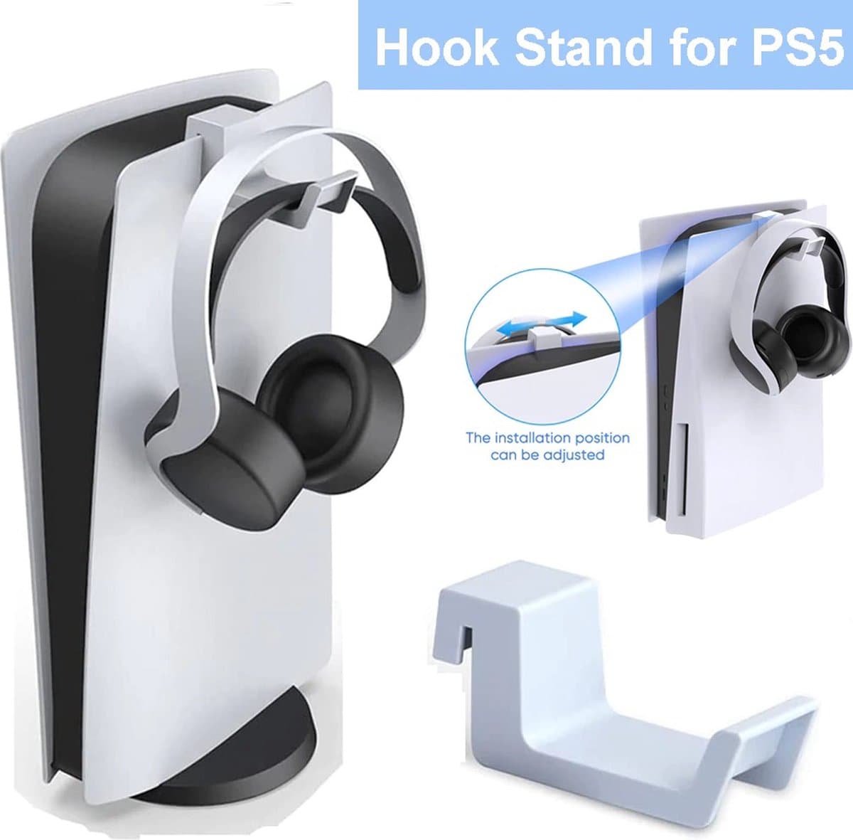 Hoofdtelefoon-Houder Ondersteuning Voor PS5 - DESIGN SAVE YOUR SPACE Krasbestendige Standaard - Accessoires Voor PS5 — afbeelding 1