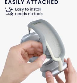 kwmobile band voor koptelefoon - geschikt voor AppleAirPods Max / AirPods Max 2 - Hoofdband cover van zacht siliconen materiaal - In grijs — thumbnail 2