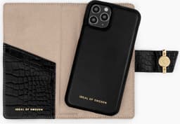 iDeal of Sweden Phone Wallet iPhone 13 Jet Black Croco - Recycled — thumbnail 2
