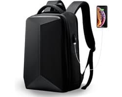 FENRUIEN® Anti-Diefstal Rugtas - 17.3 Inch Laptop - Tas voor School/Werk/Reizen - USB Aansluiting - Waterbestendig - Multifunctioneel - Zwart