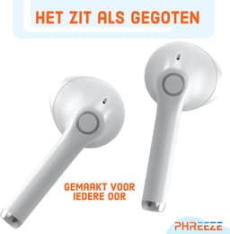 Phreeze Draadloze Oordopjes - Bluetooth Oordoppen - True Wireless EarBuds - Draadloos - 2e Generatie - Wit — thumbnail 2