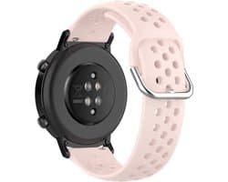 Strap-it Smartwatch bandje 22mm - siliconen bandje met gaatjes geschikt voor Samsung Galaxy Watch 46mm / Galaxy Watch 3 45mm / Gear S3 Classic & Frontier - Amazfit GTR 47mm / GTR 2 / GTR 3 - Pro - Xiaomi Mi Watch / Watch S1 - Active - roze