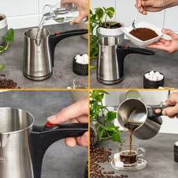 TZS First Austria Turkse Koffiemachine - Turkse Koffieapparaat - 350ml - Turkish Coffee Maker - 800W - RVS — thumbnail 2