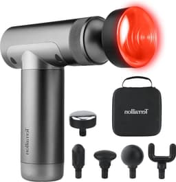 Massage Pistool spiermassage 1800-3200 omw-min 3 snelheden verlicht-ontspant siliconen-opzetstukken 2-traps verwarming USB-C etui — thumbnail 1