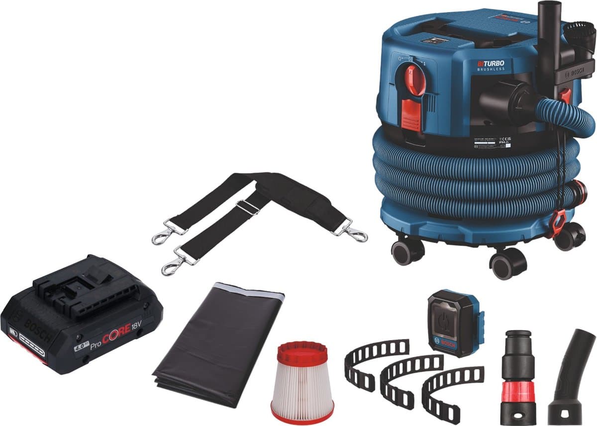 Bosch GAS 18V-12 MC Professionele snoerloze stofzuiger BITURBO Brushless + 1x ProCore accu 4.0 Ah + accessoires - zonder lader — afbeelding 1