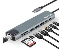 Switss® - USB C Hub 8 in 1 - HDMI - Ethernet RJ45