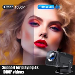 Beamer - 2024 Model - WiFi 6 Mini Beamer- Ultieme Draagbare Beamer - Projector - 4K - 390 ANSI 1080p Native Resolutie - Android - Apple — thumbnail 3