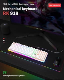 Royal Kludge RK918 - Gaming Toetsenbord - Mechanisch Toetsenbord - RGB - Zwart - Brown Switches - Met Polssteun — thumbnail 4
