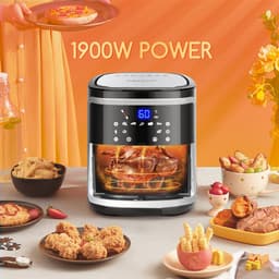 Aigostar Cube Smart - Airfryer XXL - Heteluchtfriteuse - 7 Liter - App Connect - 1900W - 360 Graden Hete Lucht Circulatie - 7 in 1 kookfuncties - Zwart — thumbnail 5