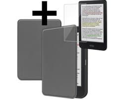 Hoes Geschikt voor Kobo Clara Colour - E-reader Bescherm Hoesje Case Sleep Cover Met Screenprotector - Hoes Geschikt voor Kobo Clara Colour Hoesje - Grijs