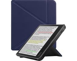 Hoes Geschikt voor Kobo Libra Colour - E-reader Bescherm Hoesje Case Sleep Cover Trifold - Hoes Geschikt voor Kobo Libra Colour Hoesje - Donkerblauw
