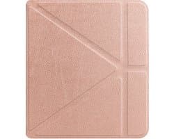 Hoesje Geschikt voor Kobo Libra Colour Hoes Book Case Trifold - Hoes Geschikt voor Kobo Libra Colour Hoesje Book Cover - Rosé Goud
