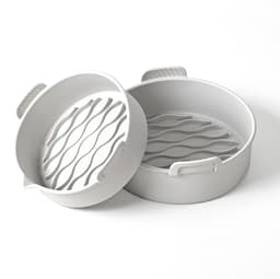 Airfryer siliconen bakje - 20*6.5cm - 2 stuks - Airfryer accessoires - Vaatwasser veilig - BPA-vrij - Grijs — thumbnail 1