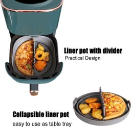 Airfryer accessoires set -Airfryer siliconen bakvorm -Airfryer kookgerei set -Airfryer inzet en scheidingswand -Siliconen airfryer kookgerei -Oranje — thumbnail 8