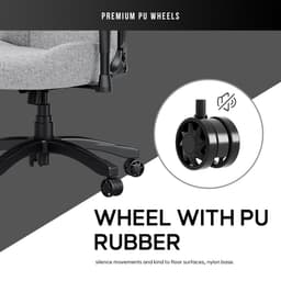 Andaseat Luna Series Grey Fabric - gaming chair - gamestoel - ergonomische bureaustoel volwassenen - nek en rug steun - verstelbaar comfort - kras en vlek bestendig - extra sterk stalen frame constructie - hoogwaardige schuimvulling - grijs — thumbnail 4