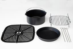 Gastronoma Heteluchtfriteuse - Airfryer 8L - Inclusief Accessoires - 18290007 - RVS/Zwart — thumbnail 3