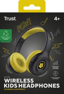 Trust Nouna - Draadloze koptelefoon voor kinderen - Incl. Stickers - Zwart/Geel — thumbnail 5