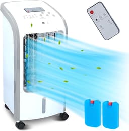 airconditioning zor Alpina Mobiele airconditioning, zonder afvoerslang, met afstandsbediening, timer, 7,5 uur, 60 dBA, 2-in-1 luchtkoeler, luchtbevochtiger, mobiele ventilator met waterkoeling, mobiele — thumbnail 1