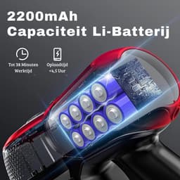 Multifunctionele Stofzuiger zonder Zak – Op Accu – Draadloos – Tapijtreiniger – Vacuum Cleaner – Vlekkenreiniger – Lichtgewicht – Rood — thumbnail 3