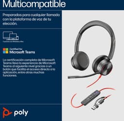 HP Poly Blackwire C8225-M – On-ear headset – Kabel – Stereo – Zwart – Noise Cancelling – Volumeregeling – Microfoon uitscha — thumbnail 3