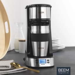 Thermo 2 Go Filterkoffiezetapparaat voor 1 kopje - Thermo - Inclusief 04 l meeneembeker en permanent filter - 24-uurs timer 750 Watt [Roestvrij staal] — thumbnail 2