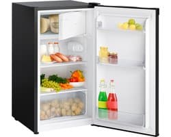 KitchenBrothers Koelkast - 81L - Tafelmodel Koelkast met Vriesvak - Koelvriescombinatie - IJskast - Frigo - Vrijstaand - Zwart