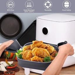 Airfryer siliconen rond mandje – Heteluchtfriteuse siliconen bakvormen - Airfryer accesoires – Heteluchtfriteuse siliconen bakvormen – Airfryer accessoires — thumbnail 2