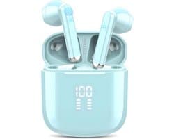 Draadloze Oortjes met LED Display - Bluetooth 5.3 - Blauw - Volledig Draadloos - Oordoppen met Microfoon - Oordopjes Bluetooth - Earbuds