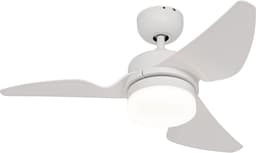QAZQA yuki - Dimbare LED Plafondventilator met Verlichting | Lamp en Afstandsbediening - 1 lichts - Ø 86.7 cm - Wit - Woonkamer | Slaapkamer | Keuken — thumbnail 1