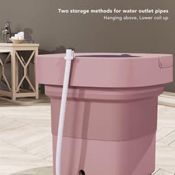Opvouwbare Automatische Wascentrifuge - Draagbare Mini Wasmachine 6.5L - Voor Ondergoed en Babykleding - Slaapzaal en Camperreizen - Roze - Mini wasmachine — thumbnail 4